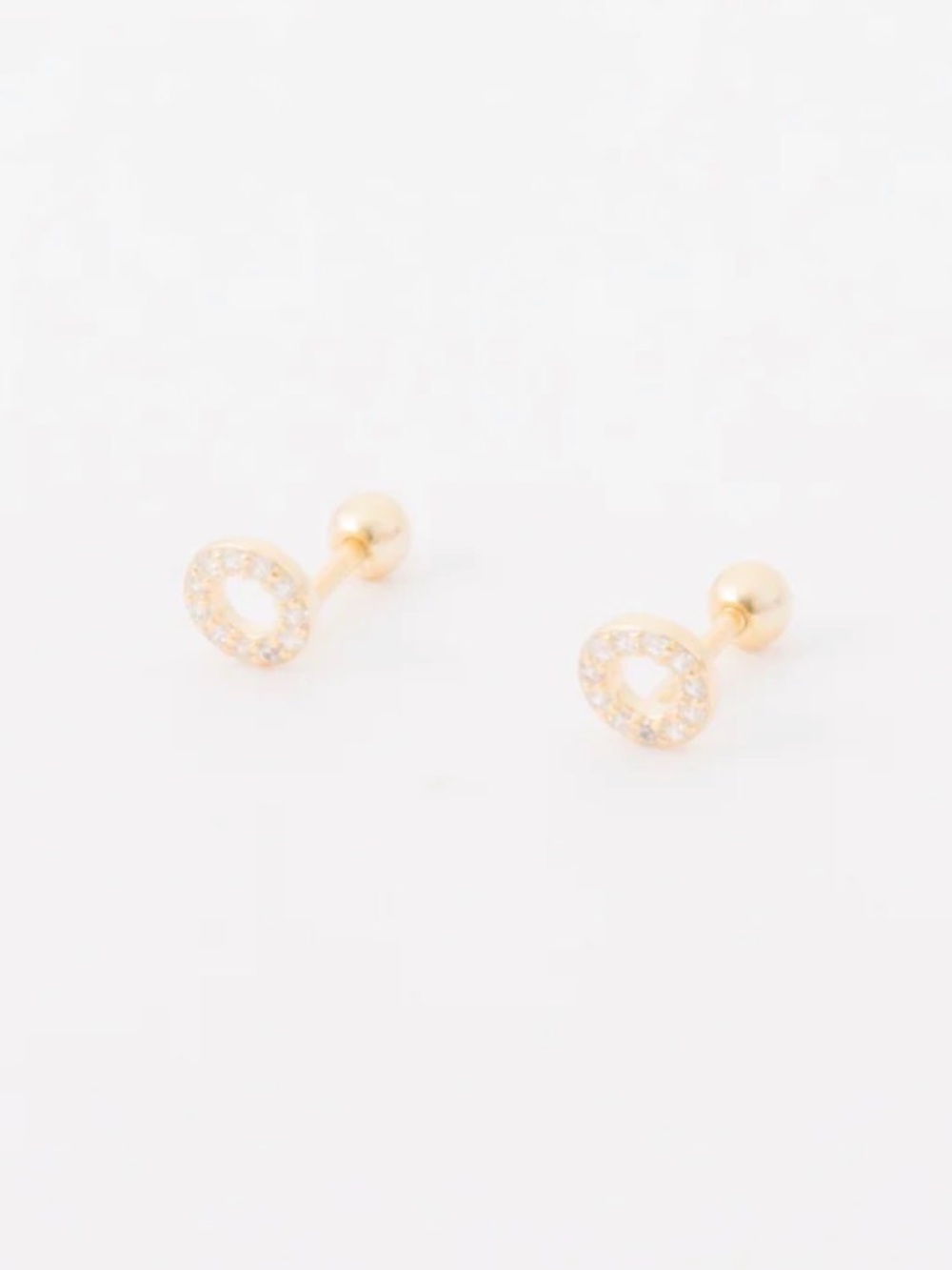 Hey June diamond circle screwback stud earrings